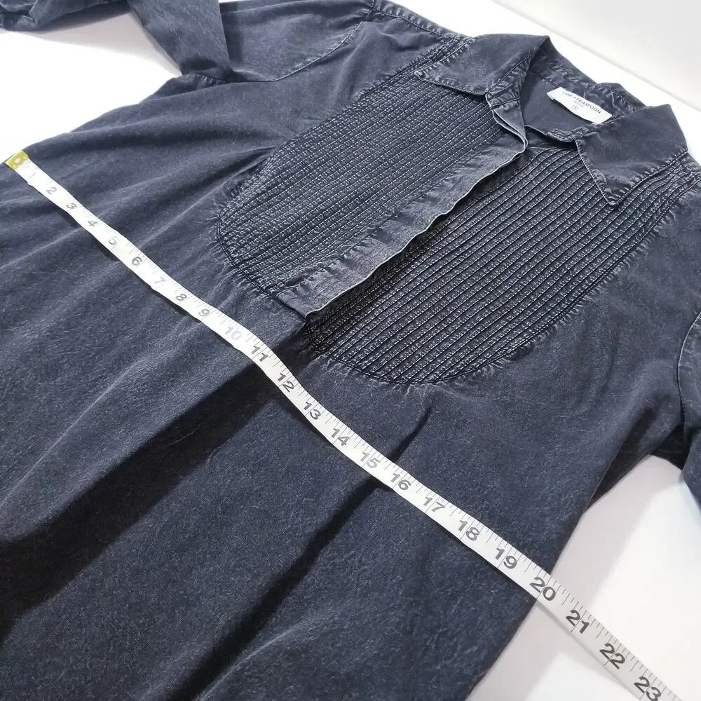 One Teaspoon Stand By Black Chambray Pintuck Shirt Dress - Picture 7 of 14